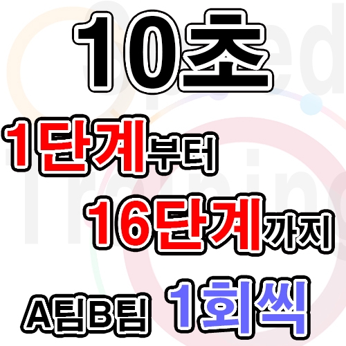 10초 1단계~16단계까지 1회씩